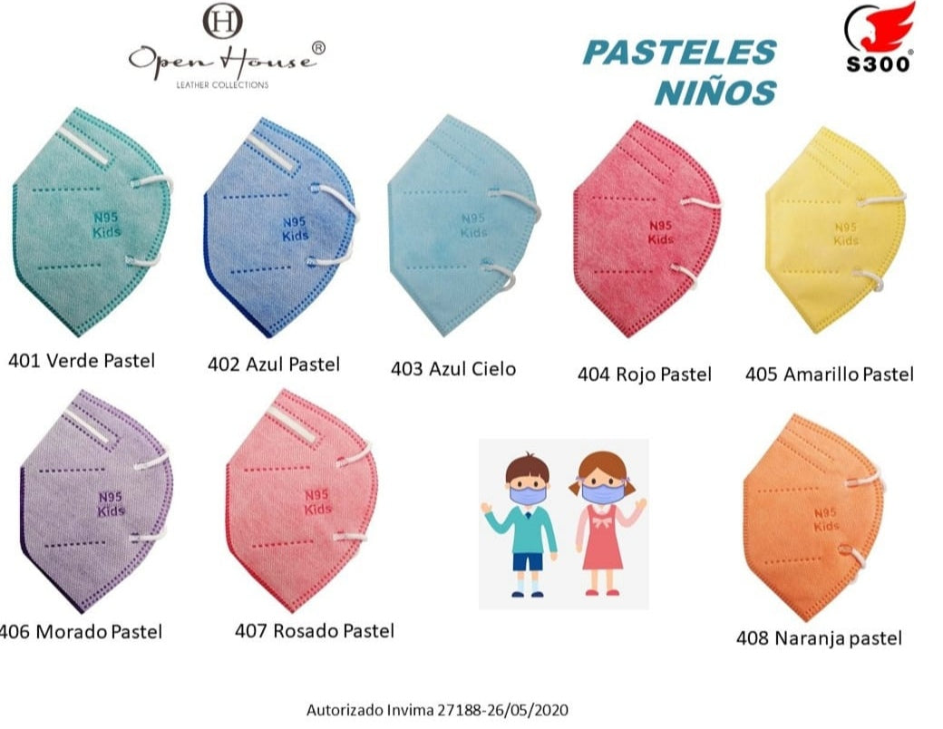 RESPIRATOR 4195 CHILDREN PASTEL COLORS BOX X 30 UNITS