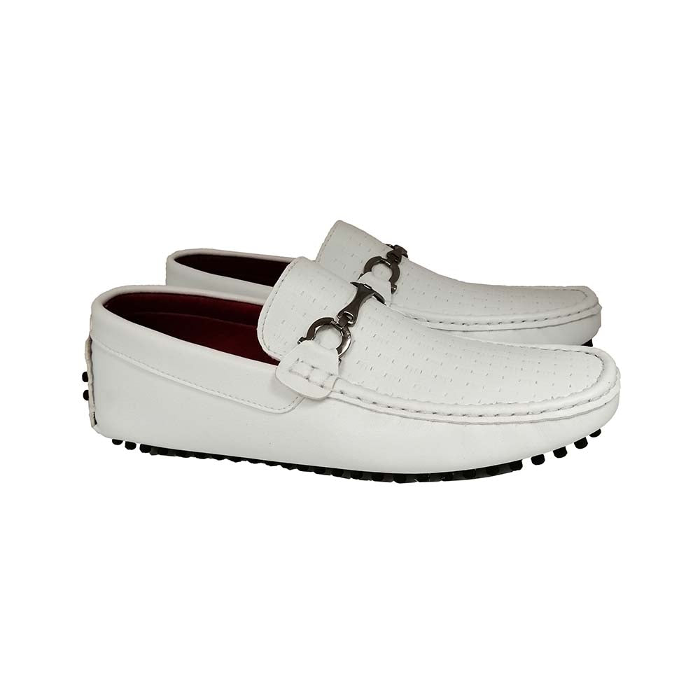 Mizzar Men's White Milano Loafers