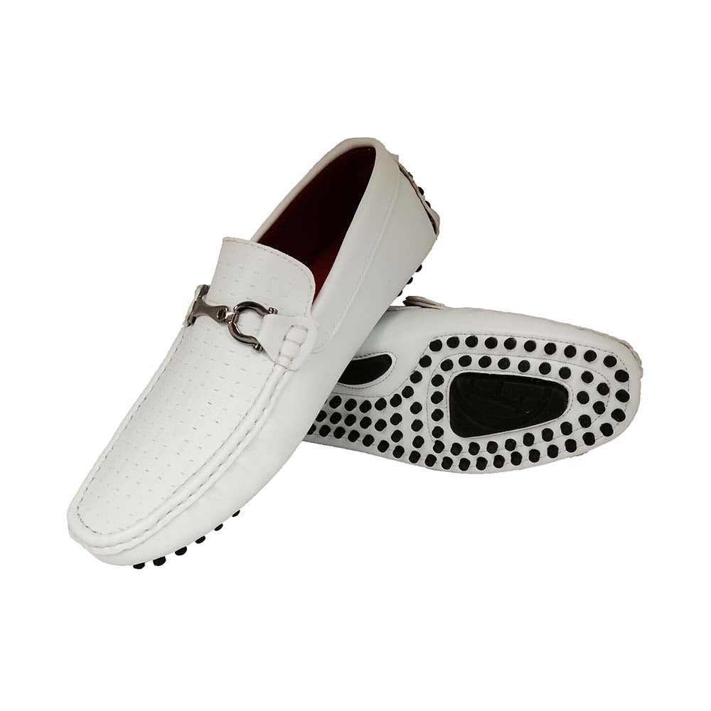Mizzar Men's White Milano Loafers
