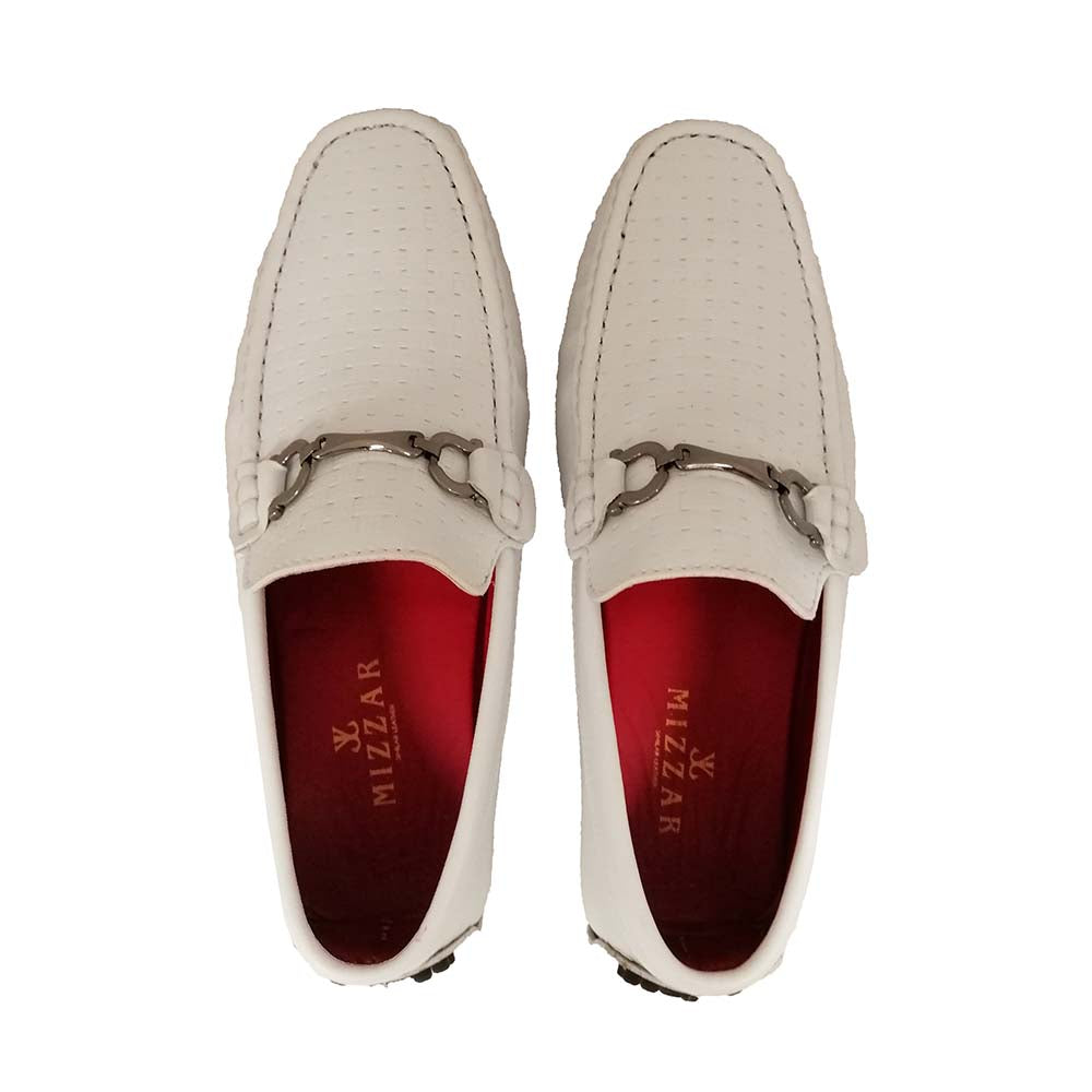 Mizzar Men's White Milano Loafers