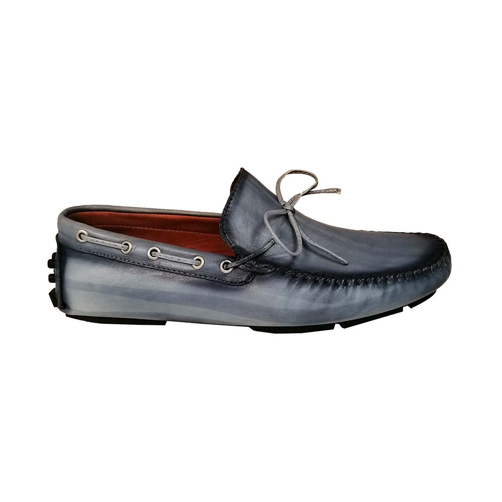 Poseidon Blue Patina Leather Collections Loafers 