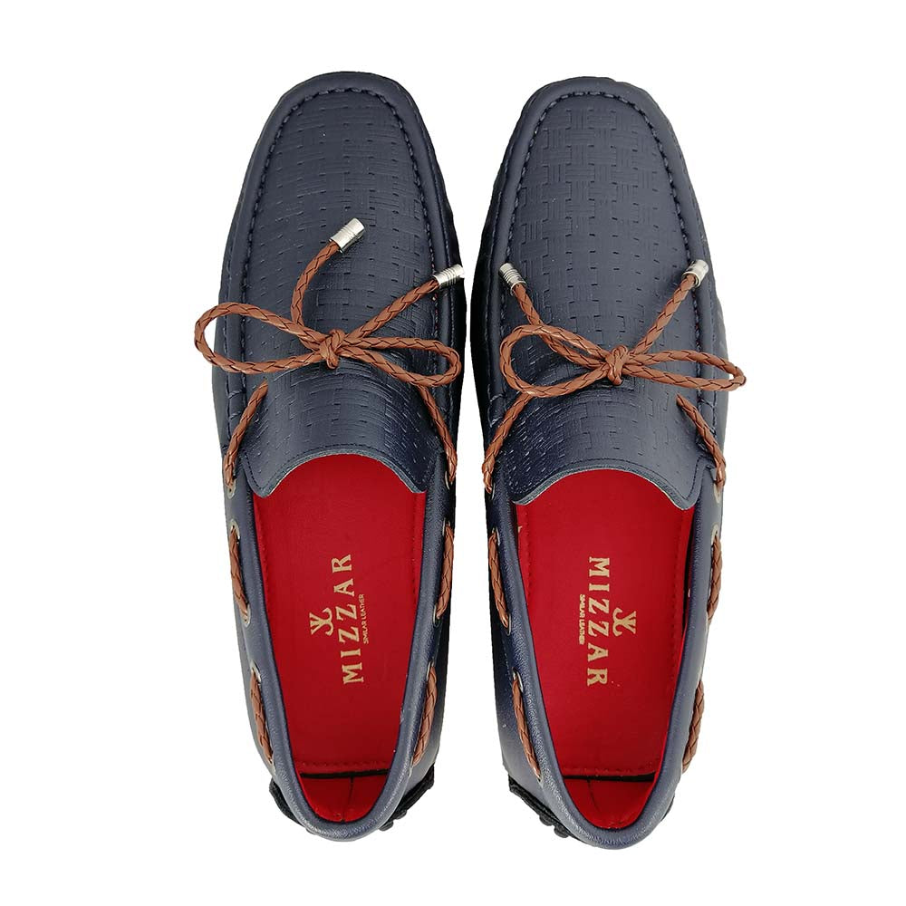 Mizzar Men's Vittorio Blue/Brown Loafers