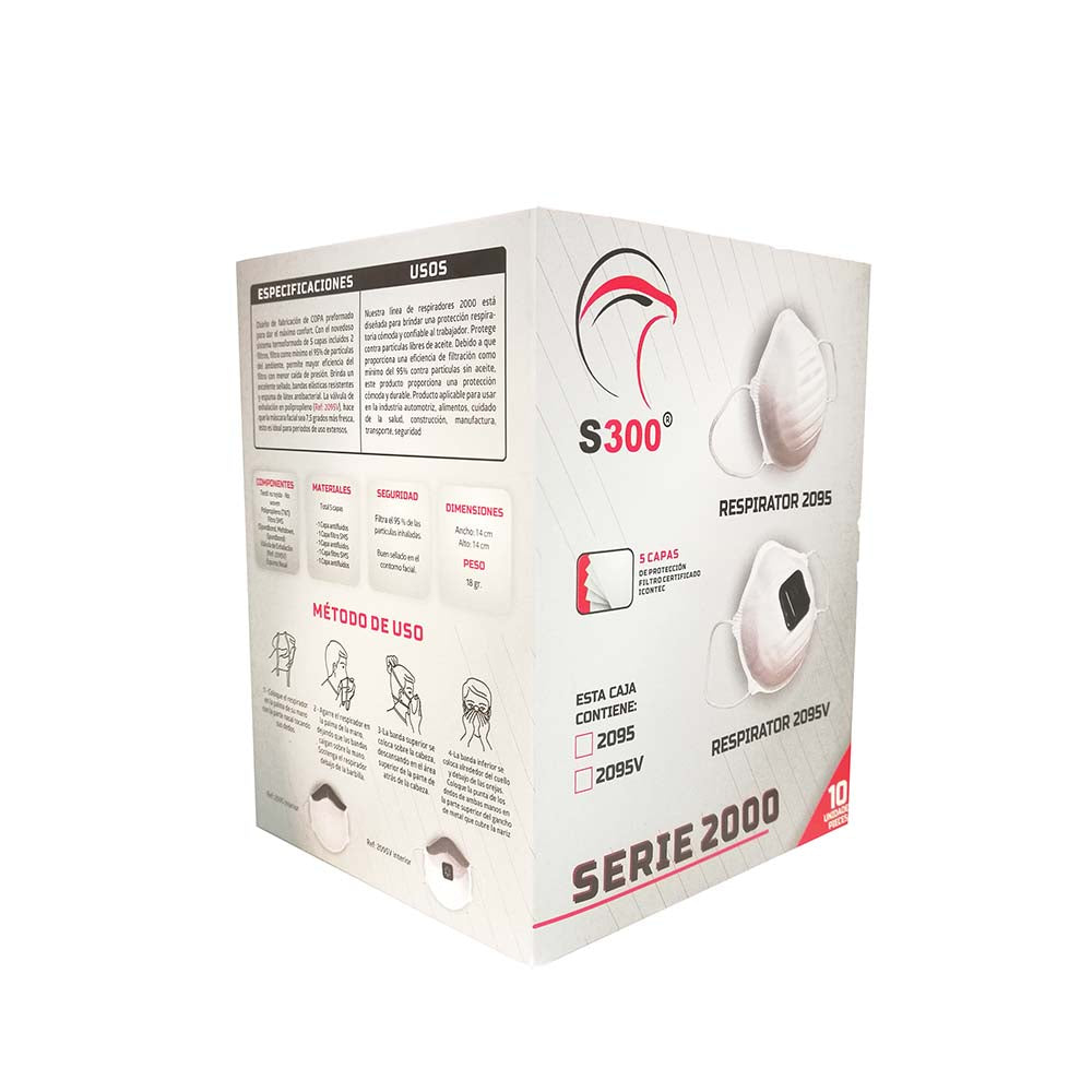PARTICLE RESPIRATOR 2095 WHITE - BOX OF 10