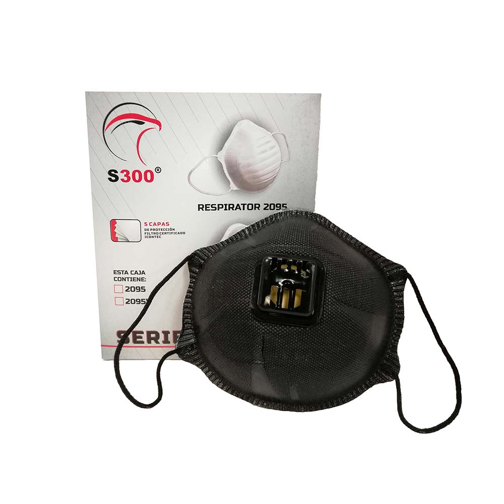 2095 V BLACK PARTICLE RESPIRATOR WITH VALVE - BOX OF 10