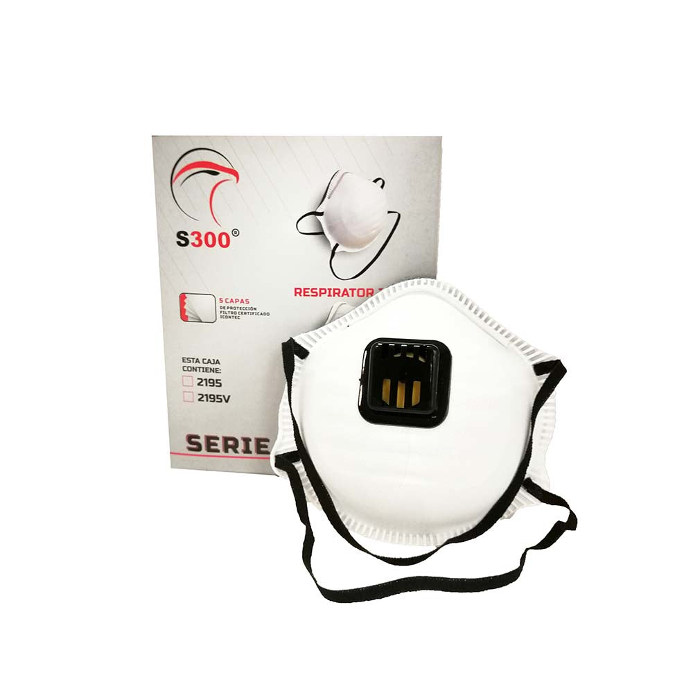 PARTICLE RESPIRATOR 2195 V WHITE WITH VALVE BOX X 10